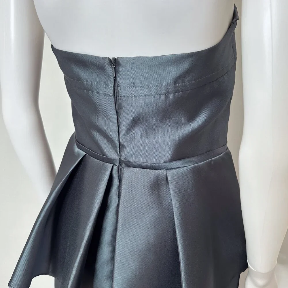 Alvina Valenta Maids Strapless Mikado Trumpet Gown Dress with Peplum Detail 9265 - Picture 11 of 16